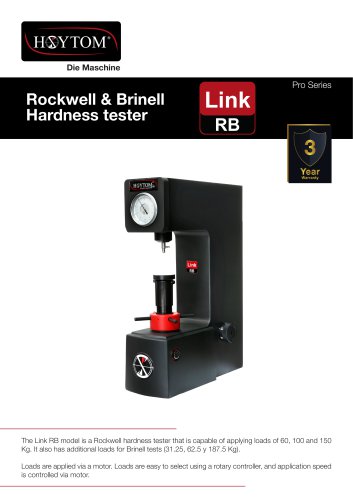 MODEL Rockwell & Brinell Link RB HOYTOM® PRO Series