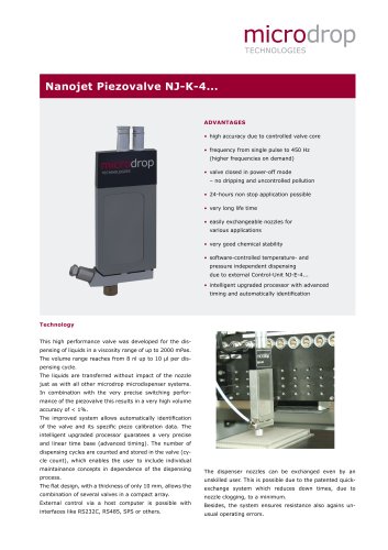 NJ-K-4010 and NJ-K-4020  piezo valve dispense head 