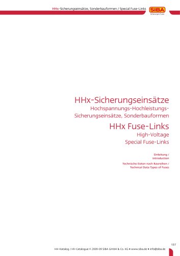 High-voltage fuses Special design (HHx)