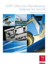 ULM Ultra low maintenance batteries for aircraft