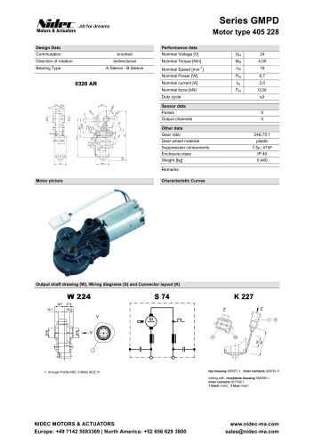 Worm gear Motor type 405 228 (GMPD)