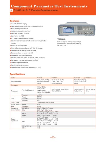 Precision Capacitance Meter TH2638 Series