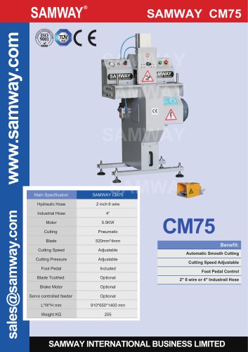 SAMWAY CM75 Cutter PRECISE AND ADJUSTABLE CUTTIN