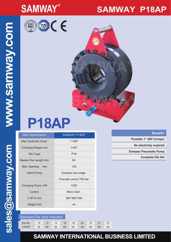 SAMWAY P18AP  Hydraulic Hose Crimping Machine