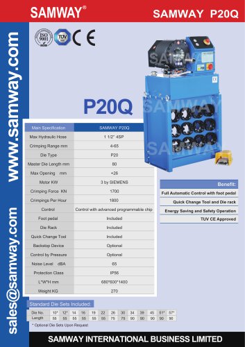 SAMWAY P20Q  Hydraulic Hose Crimping Machine