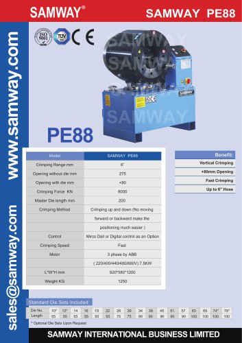 SAMWAY PE88 Hose Crimping Machine