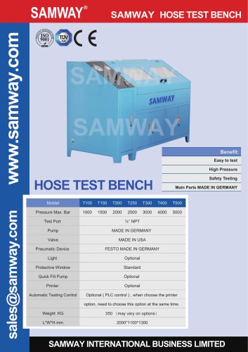 SAMWAY T400  Hydraulic Hose Testing Bench