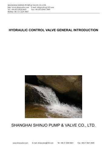 HYDRAULIC CONTROL VALVE GENERAL INTRODUCTION