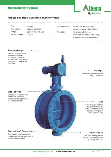 Double Eccentric Butterfly Valve BTV-DE
