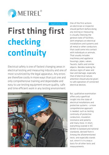 Application note: First thing first checking continuity