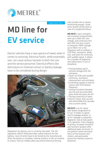 Application note: MD line for EV service