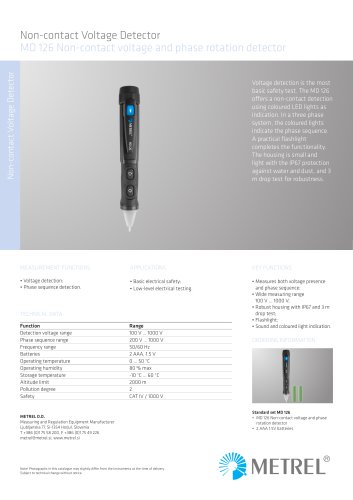 MD 126 Non-contact voltage and phase rotation detector EN