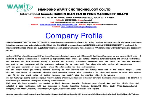 WAMIT waterjet company profile