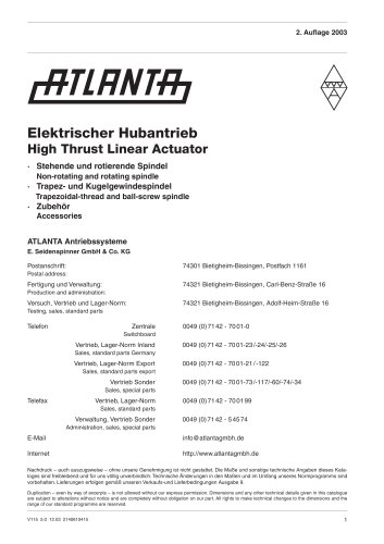 High Thrust Linear Actuator