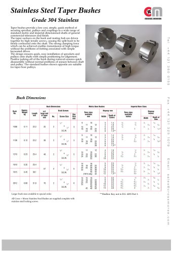 Stainless Steel Taper Bushes