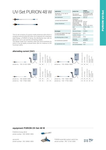 configuration options PURION UV-Set 48 W
