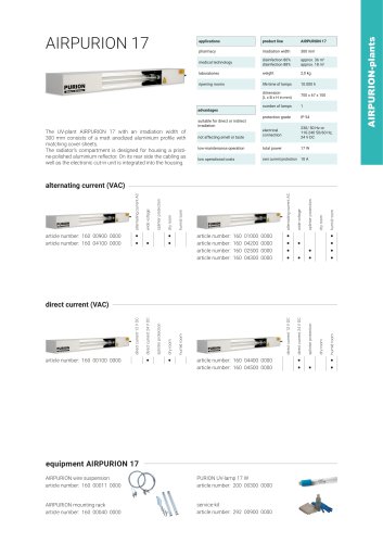 configuration options UV plant AIRPURION 17