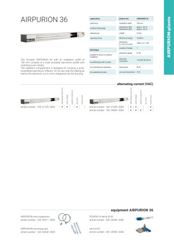 configuration options UV plant AIRPURION 36