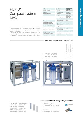 configuration options UV plant PURION Compact system MAX