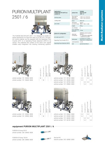 configuration options UV plant PURION MULTIPLANT 2501 / 6