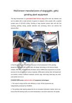 Well-known manufacturers of slag(ggbfs,gbfs) grinding plant equipment