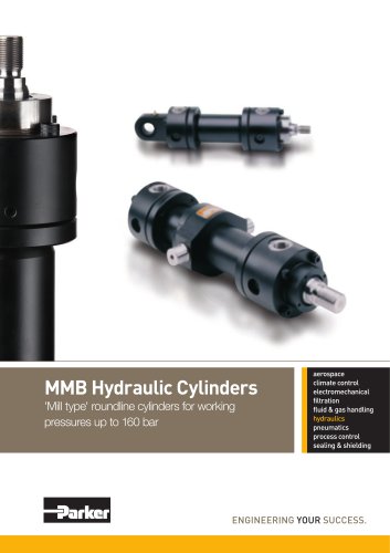 MMB Hydraulic Cylinders, 'Mill Type' roundline cylinders for working pressures up to 160 bar