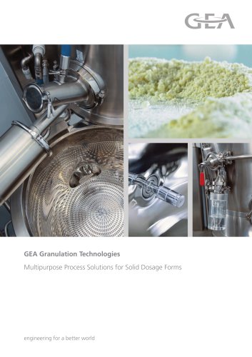 Granulation Technologies: Multipurpose Process Solutions for Solid Dosage Forms - Brochure