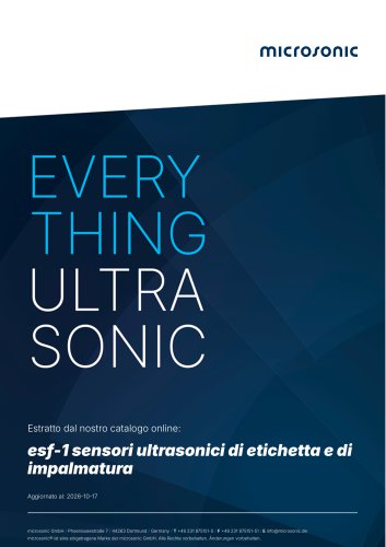 esf-1 sensori ultrasonici di etichetta e di impalmatura
