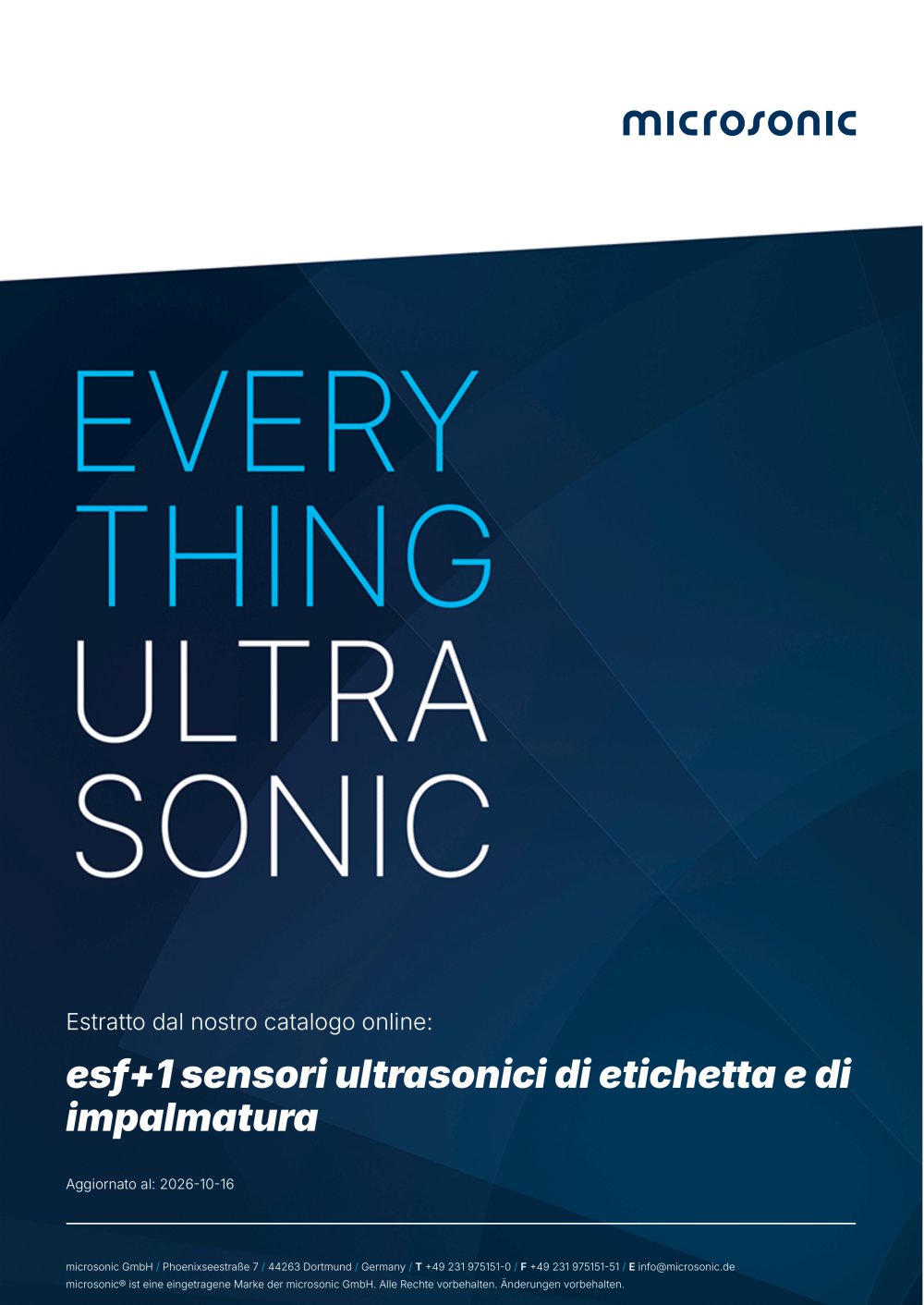 esf+1 ultrasonic label sensor - microsonic