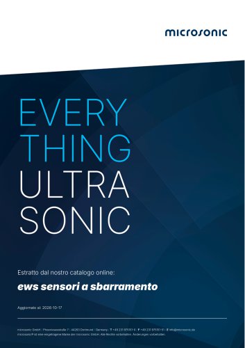 ews ultrasonico sensori a sbarramento