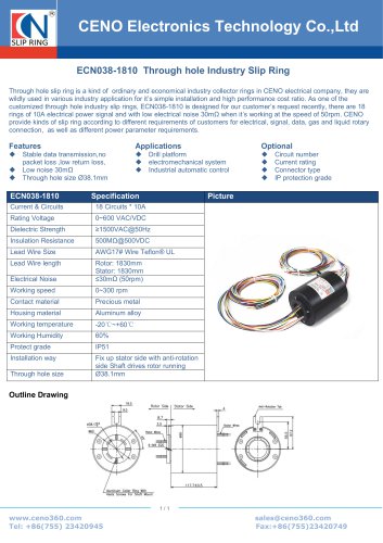 CENO 18 circuits 10Amp slip ring ECN038-1810