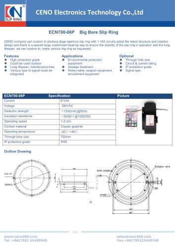 CENO Big Bore Slip Ring ECN700-06P