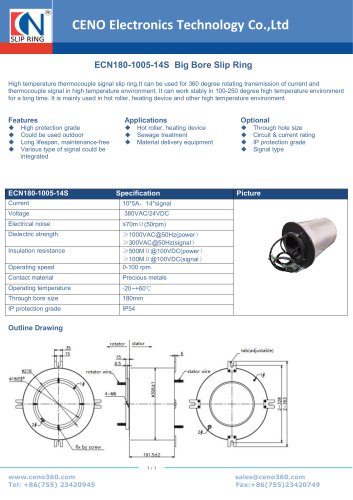 CENO Big hole Slip Ring ECN180-1005-14S