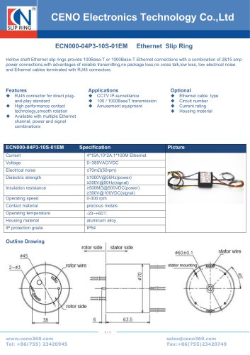 CENO Ethernet slip ring ECN000-04P3-10S-01EM