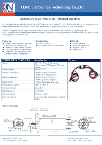 CENO Ethernet slip ring ECN000-26P2-02P-08S-01EM