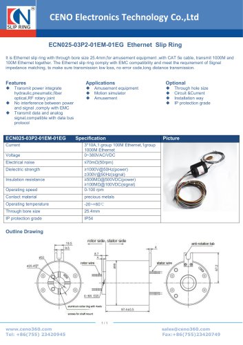 CENO Ethernet slip ring ECN025-03P2-01EM-01EG