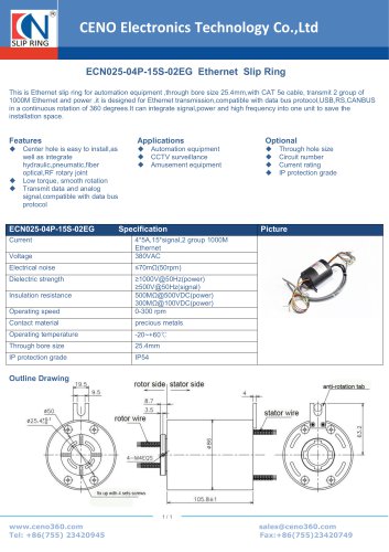 CENO Ferris wheel slip ring ECN025-04P-15S-02EG