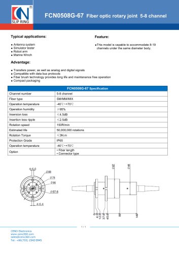 CENO Fiber optic rotary joint FCN0508G-67