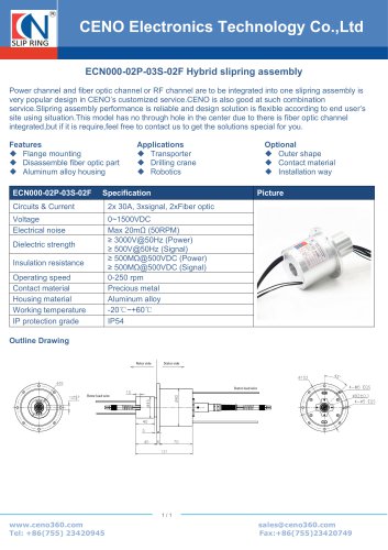 CENO FORJ integrated Power slip ring ECN000-02P-03S-02F