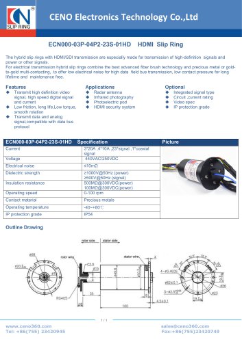 CENO HD Slip Ring ECN000-03P-04P2-23S-01HD