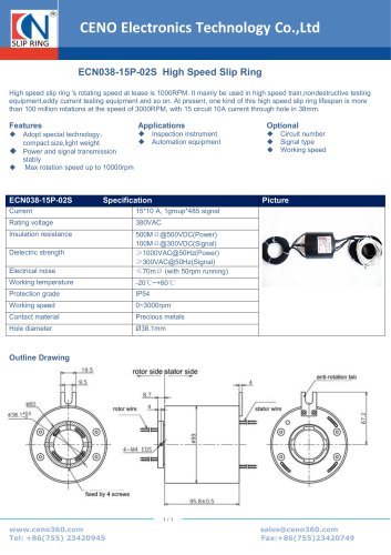 CENO High speed slip ring ECN038-15P-02S