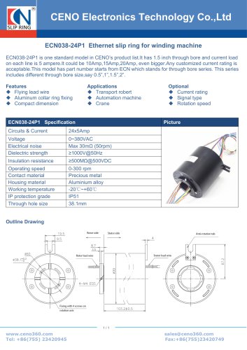 CENO Hollow shaft slip ring assembly ECN038-24P1