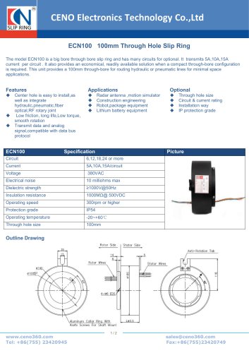 CENO Hollow shaft slip ring ECN100