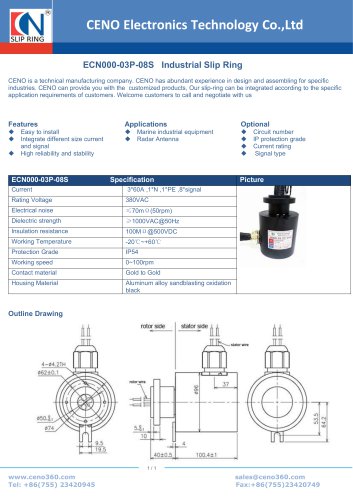 CENO Industrial slip ring ECN000-03P-08S