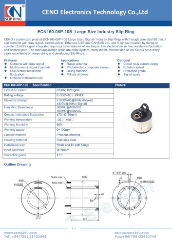 CENO Large size sliprings ECN160-08P-10S