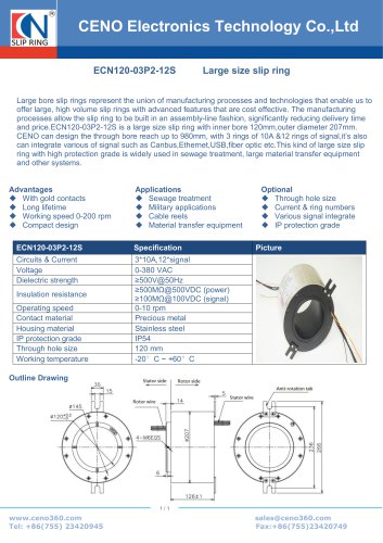 CENO Large through hole collector with 120mm bore ECN120-03P2-12S