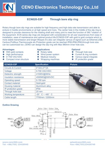 CENO Multi channel rotary joint ECN020-53P