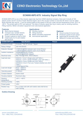 CENO Multi channel slip ring with compact size ECN000-06P2-67S