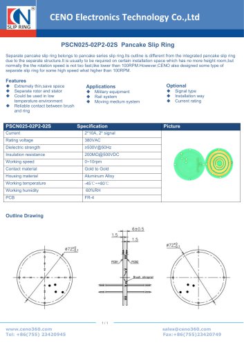 CENO Pancake slip ring PSCN025-02P2-02S