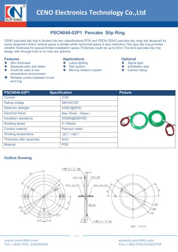 CENO PCB Pancake slip ring PSCN046-02P1